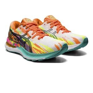 ASICS GEL-Nimbus 23 Women’s Running Shoes White Orange Teal Size 8 Cushion